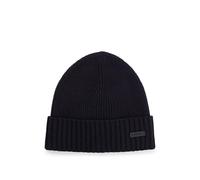 Boss Gorro Fati de Lana Virgen para Hombre con Logotipo, Azul Oscuro, Talla única