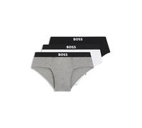 BOSS Paquete de tres calzoncillos slip de algodón elástico con logo en la cintura - StyleHipBr 3P BOSS ONE, 50546561 Blanco / Gris / Negro XL