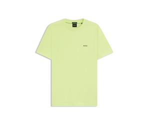 BOSS Hombres Camiseta Regular de Algodón Stretch con Logo Contrastant, Verde Claro337, L