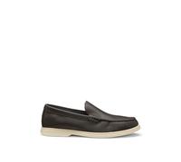 Boss Hombres Siena Loaf Mocasines de Cuero Ante con Logo Grabado Hueco, marrón Oscuro, 39 EU