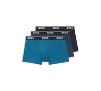 BOSS Hombres Trunk 3P Power Set de tres boxers cortos de algodón elástico con cintura logotida, M