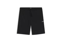 BOSS Hombres Waffle Shorts Pantalones Cortos de Pijama de Mezcla de Algodón con Logo Bordado, Negro001, L