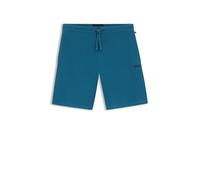 BOSS Hombres Waffle Shorts Pantalones cortos de pijama de mezcla de algodón con logotipo bordado, Azul Abierto470, M
