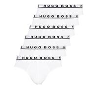 BOSS Hugo - Calzoncillos para hombre, paquete de 6 unidades, con logotipo, elástico (2 paquetes de 3 unidades), Blanco, M