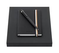 BOSS HUGO - Set de escritura negro - Bolígrafo Iconic Black & Cuaderno A6 - Elegante set de regalo en negro