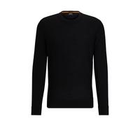 BOSS Jersey Avac C Regular Fit para Hombre de Mezcla de Lana con Logotipo Bordado, Negro1, L