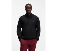 BOSS Jersey con cremallera de mezcla de lana virgen con logo - StyleKN_Momentum-X QZ, 50547898 Negro M