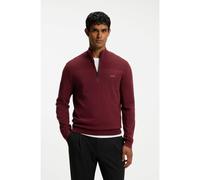 BOSS Jersey con cremallera de mezcla de lana virgen con logo - StyleKN_Momentum-X QZ, 50547898 Rojo oscuro L