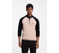 BOSS Jersey con cuello con cremallera y bloques de color - StyleKN_GOC Swing QZ, 50563379 Naranja claro L