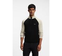 BOSS Jersey con cuello con cremallera y bloques de color - StyleKN_GOC Swing QZ, 50563379 Negro / Beige XXL