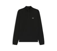 BOSS Jersey de algodón con cuello con cremallera y logo estampado - StyleK_Ever-X QZ, 50541965 Negro XL