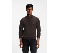 BOSS Jersey de algodón y cachemira con cuello con cremallera - StyleKanobix_S, 50527585 Marrón oscuro XXL