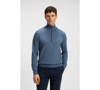 BOSS Jersey de algodón y cashmere con cuello con cremallera - StyleKanobix_S, 50527585 Azul XXL