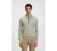 BOSS Jersey de algodón y cashmere con parche de logo y cuello con cremallera - StyleKanobix_S, 50527585 Natural XXXL