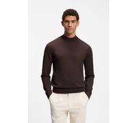 BOSS Jersey de cuello inglés en lana merina extrafina - StyleH-Bjarno, 50570642 Marrón oscuro XL