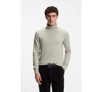 BOSS Jersey de cuello vuelto de algodón y cashmere con aplique de logo - StyleAkiro_S, 50527573 Beige claro S