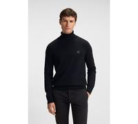 BOSS Jersey de cuello vuelto de algodón y cashmere con aplique de logo - StyleAkiro_S, 50527573 Negro XXXL