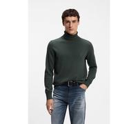 BOSS Jersey de cuello vuelto de algodón y cashmere con aplique de logo - StyleAkiro_S, 50527573 Verde oscuro S