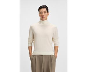 BOSS Jersey de cuello vuelto de cashmere - StyleL-Bernardo, 50501624 Blanco XL