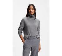 BOSS Jersey de cuello vuelto en mezcla de lana virgen bouclé - StyleFubrini, 50571219 Gris claro XS