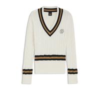 BOSS Jersey de equitación de algodón con estructura de punto trenzado - StylePAULA KNITWEAR JUMPER CABLE, B7W1002 Natural L