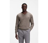 BOSS Jersey de lana merina extrafina con cuello en pico - StyleH-Melba, 50570616 Marrón XXL