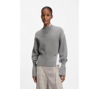BOSS Jersey de lana virgen con alfiler extraíble con monograma Double B - StyleFotus, 50553239 Gris L