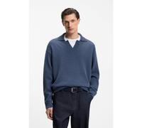 BOSS Jersey de lana virgen con cuello de estilo Johnny - StyleC-Ucari, 50555110 Azul oscuro XXXL