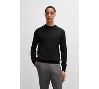 BOSS Jersey de lana virgen con motivo de jacquard a dos tonos - StyleH-Eclaus, 50526845 Negro XXL