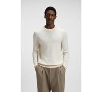 BOSS Jersey de lana virgen y algodón con estructura de espiga - StyleH-Habito, 50549985 Natural L