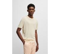 BOSS Jersey de manga corta en mezcla de lino con ribeteado - StyleH-Jiovanni, 50537639 Natural L
