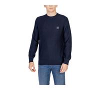 Boss - Jersey de punto con cuello redondo y bolsillos aplicados - Knitwear - Hombre - Azul - S -