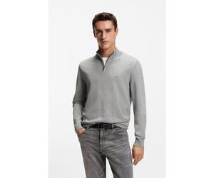BOSS Jersey de punto de algodón con cremallera en el cuello - StylePadro-L, 50516914 Gris XXL