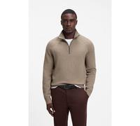 BOSS Jersey de punto de mezcla de algodón con cremallera en el cuello - StyleH-Fabio, 50570635 Marrón claro XXL