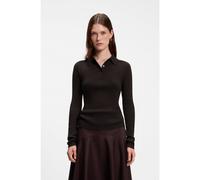 BOSS Jersey estilo polo ajustado de pura lana virgen - StyleFaelina, 50567364 Marrón oscuro XL