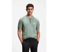 BOSS Jersey estilo polo con cuello con cremallera y diseño de mapeo corporal - StyleK_Perform_Max PL, 50575861 Cal XL