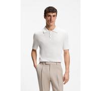 BOSS Jersey estilo polo de punto trenzado de algodón y cashmere - StyleL-Luciano, 50565515 Natural M