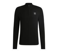 BOSS Jersey estilo troyer para equitación con parche de logo - StyleROUVEN HALF ZIP JUMPER, B6M1007 Negro XL