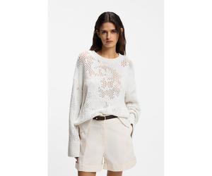 BOSS Jersey oversize fit de algodón con motivo de punto - StyleC_Foira, 50559816 Blanco XL