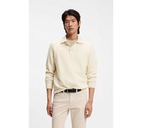 BOSS Jersey relaxed fit de cashmere con estructura y cuello de polo - StyleL-Ulan, 50555194 Natural S