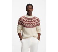 BOSS Jersey relaxed fit en punto Fair Isle - StyleC-Hisle, 50550013 Beige claro XXXL