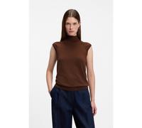 BOSS Jersey sin mangas de lana merina con cuello inglés - StyleFipini, 50544998 Marrón M