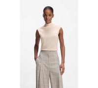 BOSS Jersey sin mangas de lana merina con cuello inglés - StyleFipini, 50544998 Natural XXL