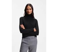 BOSS Jersey slim fit de cuello vuelto en lana merina extrafina - StyleFrizani, 50548298 Negro XL