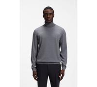BOSS Jersey slim fit de cuello vuelto en lana merina extrafina - StyleMusso-P, 50468262 Gris XL