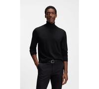 BOSS Jersey slim fit de cuello vuelto en lana merina extrafina - StyleMusso-P, 50468262 Negro S