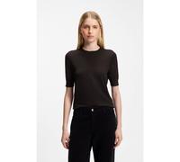 BOSS Jersey slim fit de manga corta en lana merina superfina - StyleFarbella, 50544996 Marrón oscuro XS