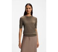 BOSS Jersey slim fit de manga corta en lana merina superfina - StyleFarbella, 50544996 Marrón S