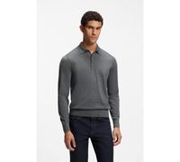 BOSS Jersey tipo polo de lana merina - StyleH-Lancione, 50565503 Gris oscuro M