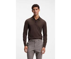 BOSS Jersey tipo polo de lana merina - StyleH-Lancione, 50565503 Marrón oscuro L